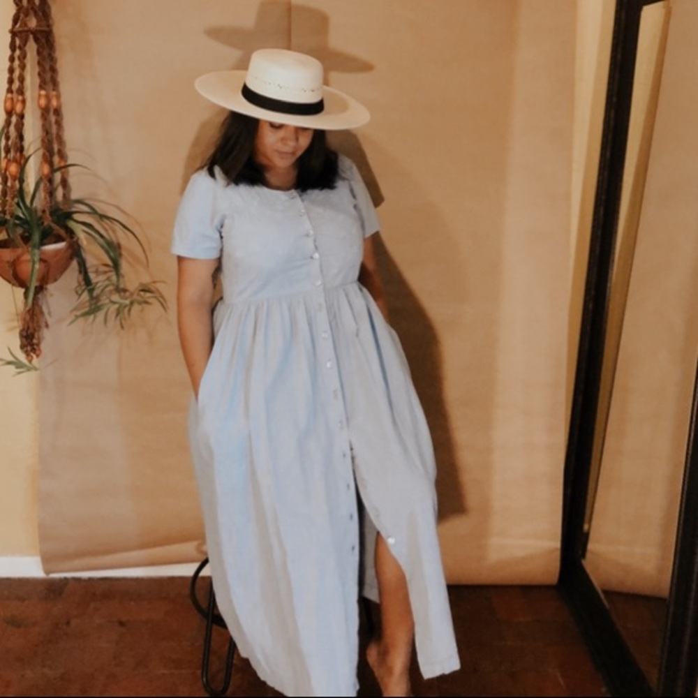 Blue cotton dress